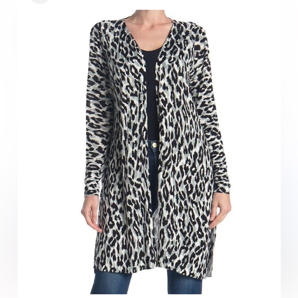 Black and White Animal Print Cardigan